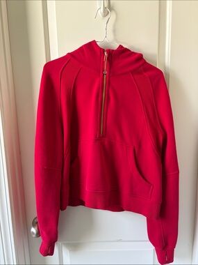 lululemon athletica Red Half‑Zip Cowl Sweater